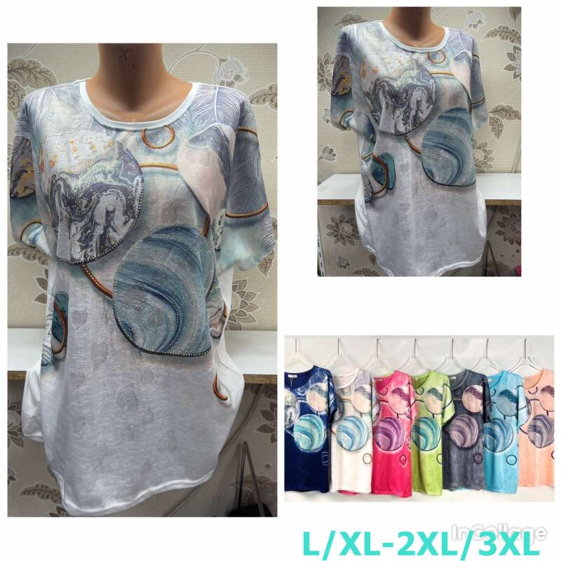 Bluzki damskie Roz L/XL-2XL/3XL, Mix Kolor Paczka 12 szt